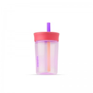 Owala 15oz Kids Tumbler Plastic Water Bottle Pink Purple | AUI5213IP