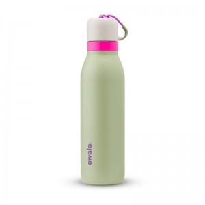 Owala 18oz FreeSip® Twist Stainless Steel Water Bottle Green | KGQ6989DJ