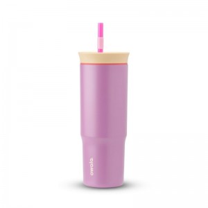 Owala 24oz Tumbler Stainless Steel Water Bottle Purple | EXH7198UJ