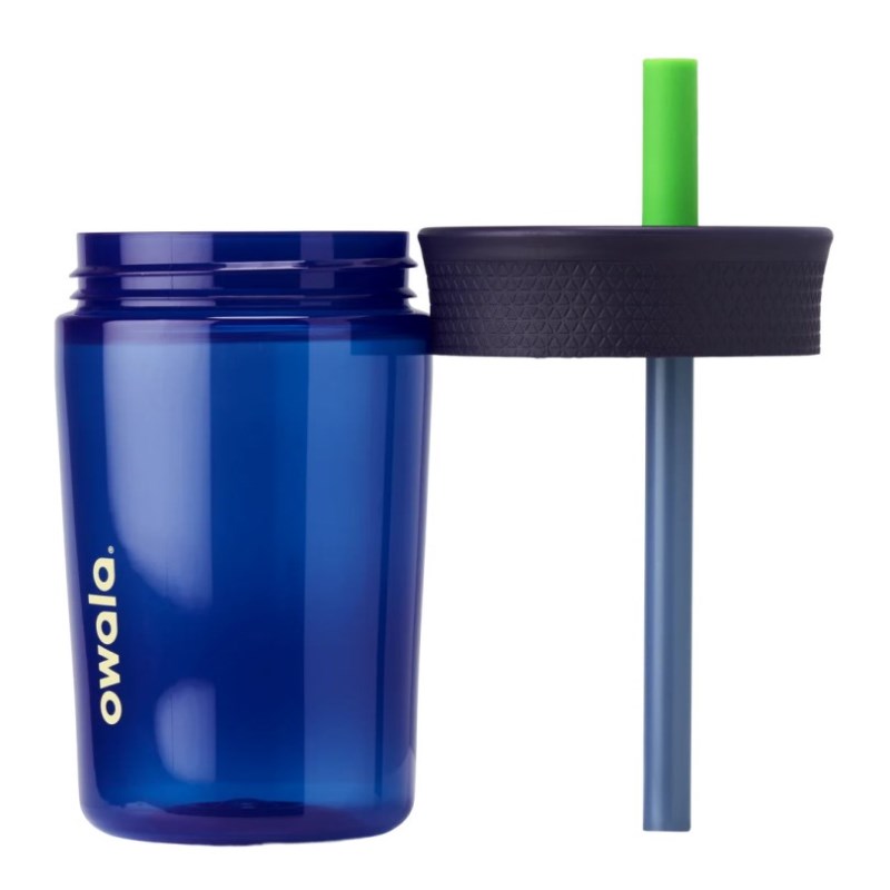 Owala 15oz Kids Tumbler Plastic Water Bottle Dark Blue | JXX2372RC