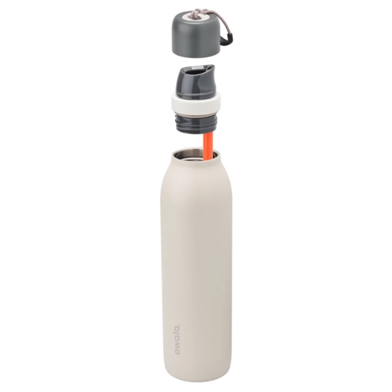 Owala 24oz FreeSip® Twist Stainless Steel Water Bottle Beige | TID6524AQ