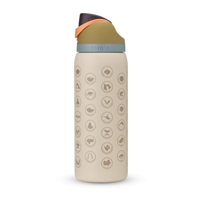 Owala 32oz FreeSip® Great American Road Trip Stainless Steel Water Bottle Beige | EJL7747VC